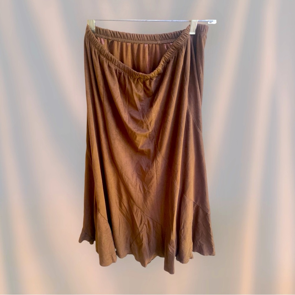 Urban‎ Coco Women's Size Small Bias Ruffled Hem Copper Brown Skirt EUC